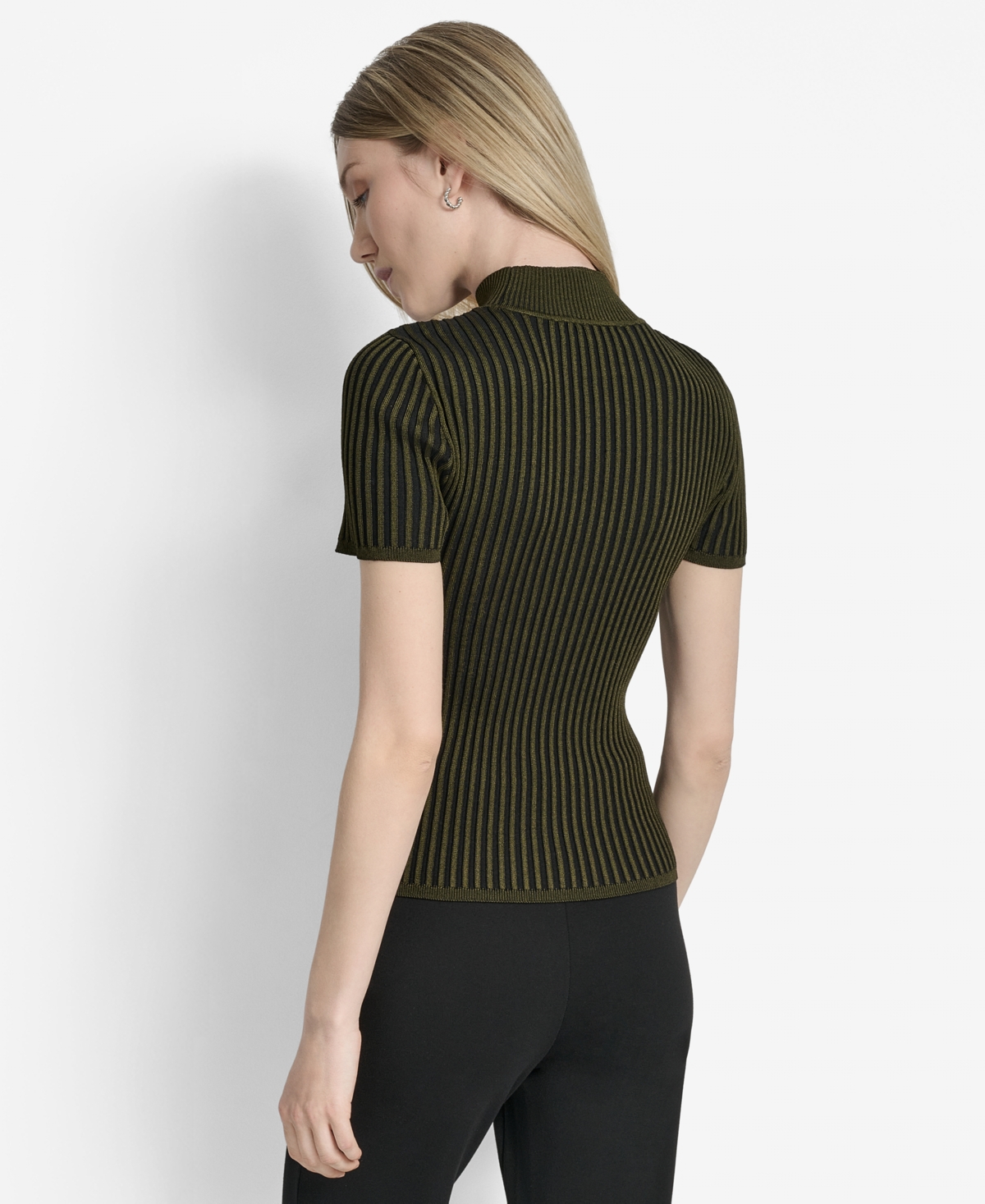 Dkny Women's Transfer Rib Mock-neck Sweater