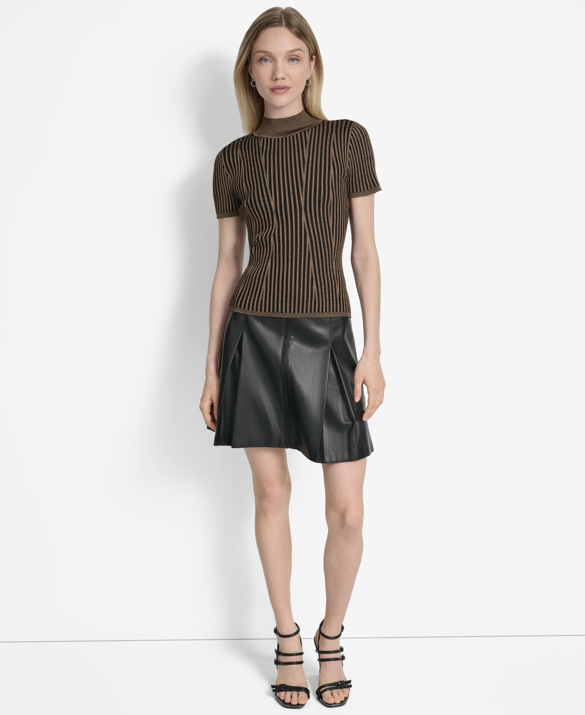 Dkny Women's Transfer Rib Mock-neck Sweater