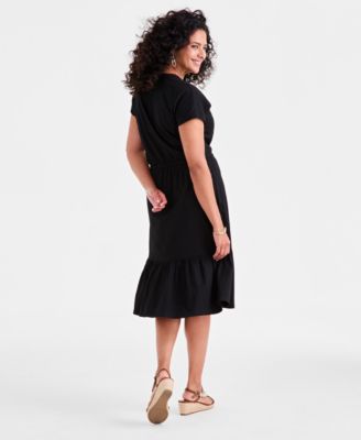 Women's Printed Short-Sleeve Tiered Dress, Exclusively at Macy's 