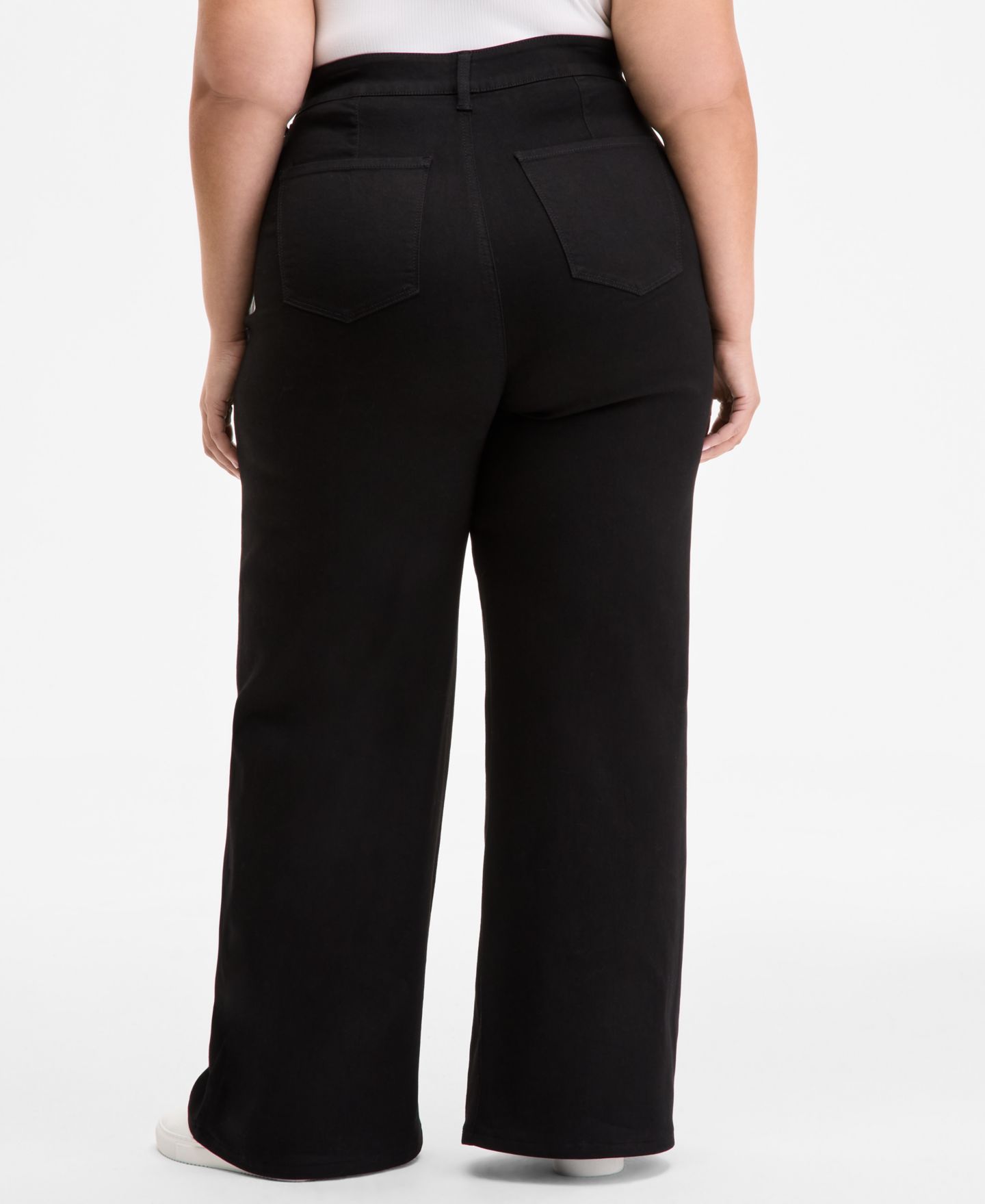 Женские джинсы On 34th Trendy Plus Size High-Rise Wide-Leg, цвет: Чёрный — фото 4