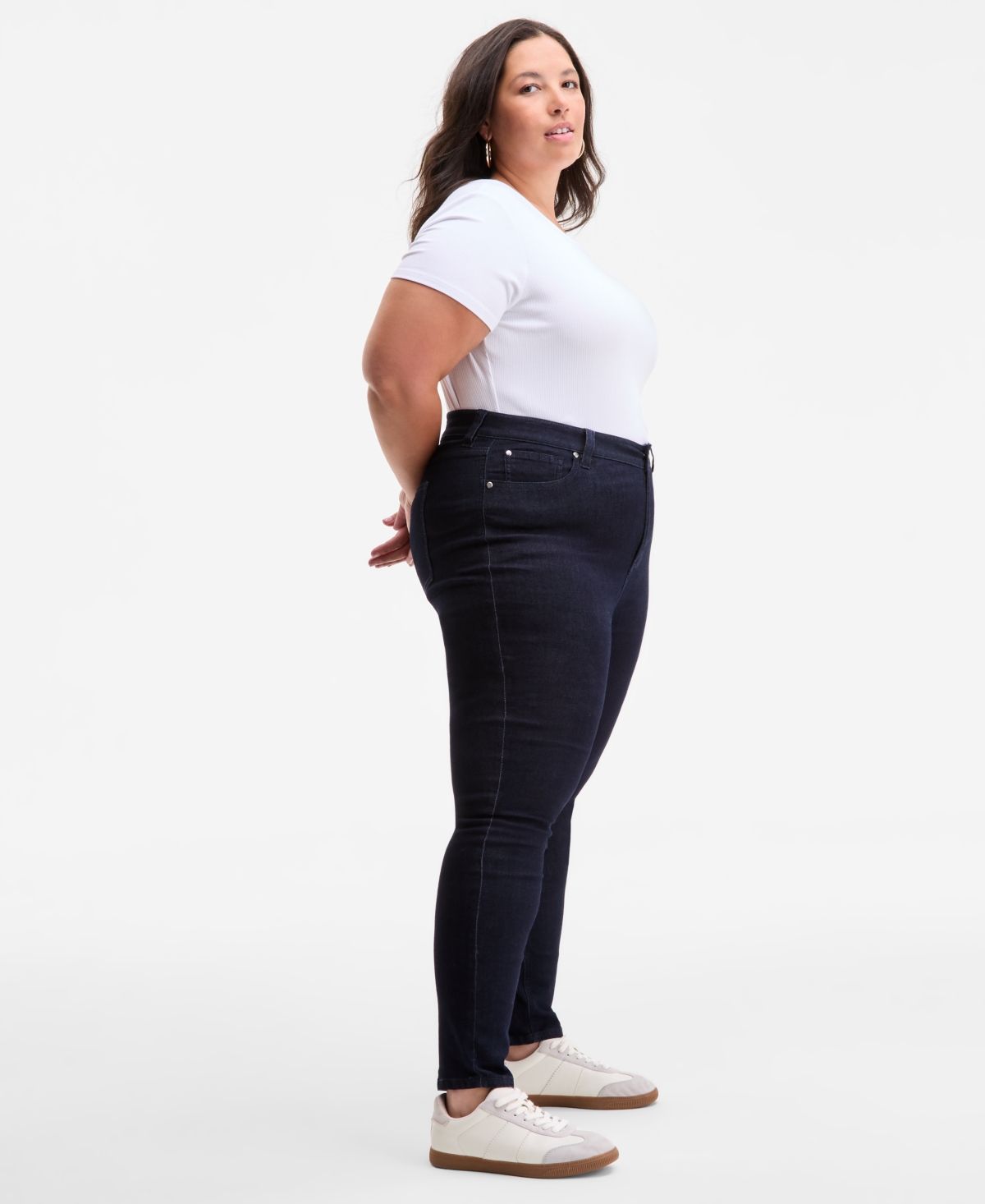 On 34th Trendy Plus Size High-rise Skinny Jeans, Exclusively At Macy's In Purple