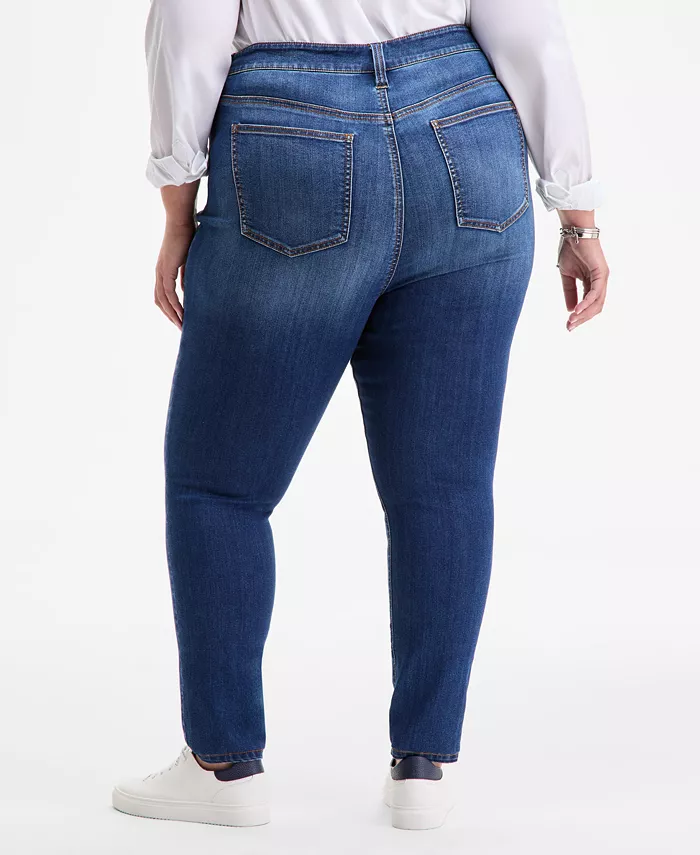 Trendy Plus Size Mid-Rise Skinny Jeans - thumbnail 4