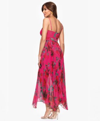 Women's Printed Sweetheart Spaghetti-Strap Dress