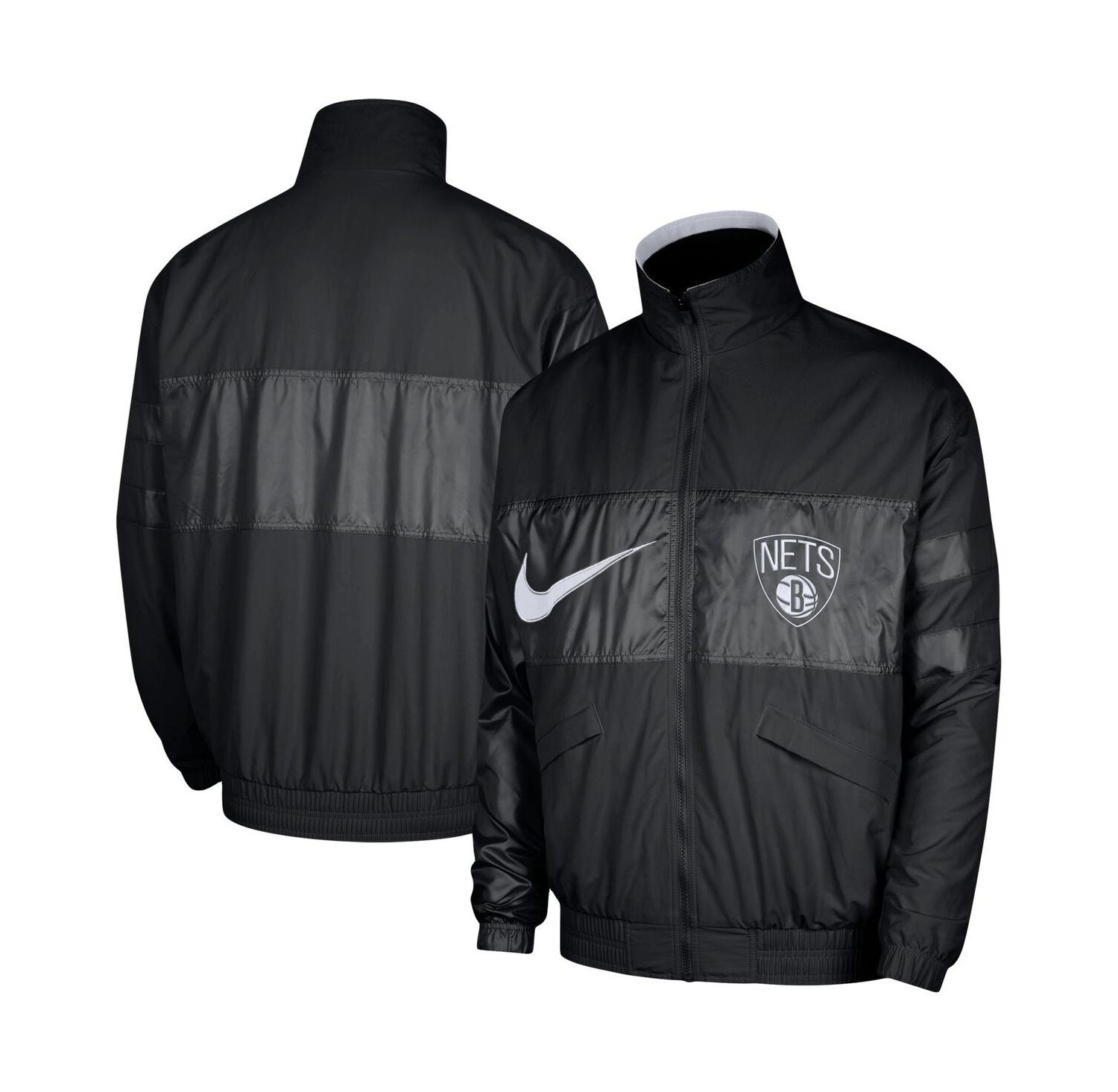 Men's Black Brooklyn Nets Courtside Versus Capsule Full-Zip Jacket
