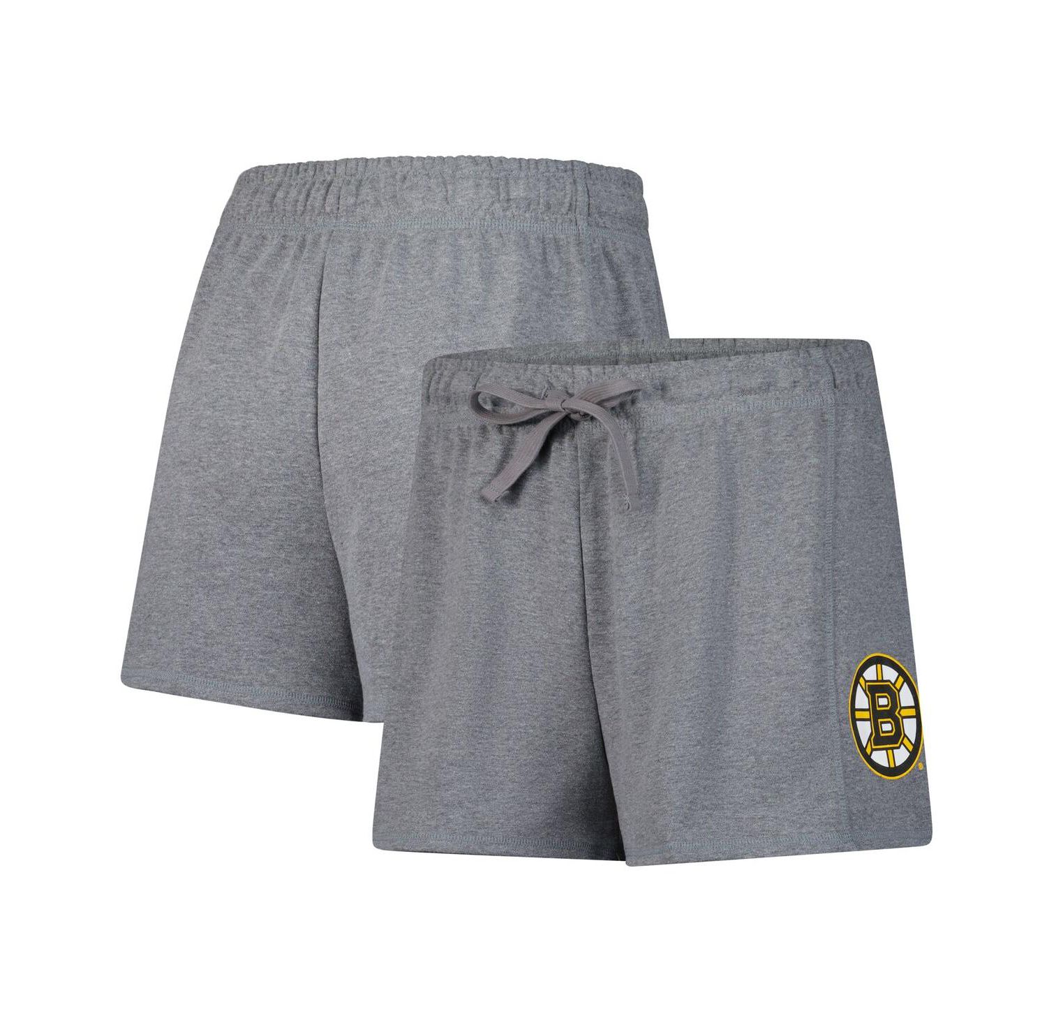 Women's Heather Gray Boston Bruins Logo Shorts