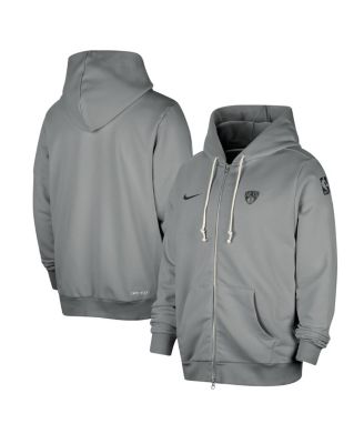 Nike - Men's Gray Brooklyn Nets Authentic Standard Issue Full-Zip Hoodie Jacket