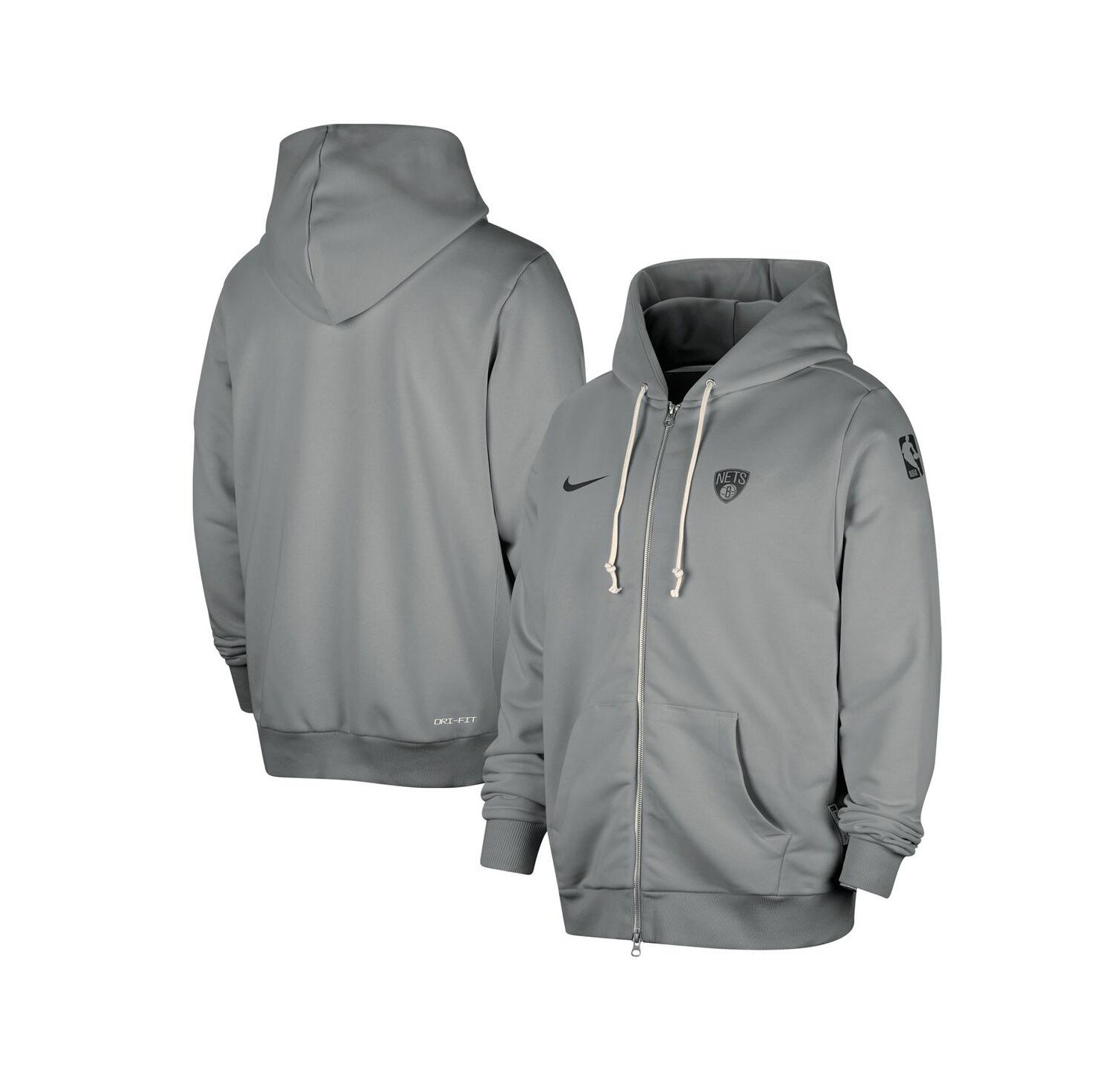 Men's Gray Brooklyn Nets Authentic Standard Issue Full-Zip Hoodie Jacket