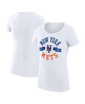 G-III 4Her by Carl Banks - Women's White New York Mets City Graphic Fitted T-Shirt