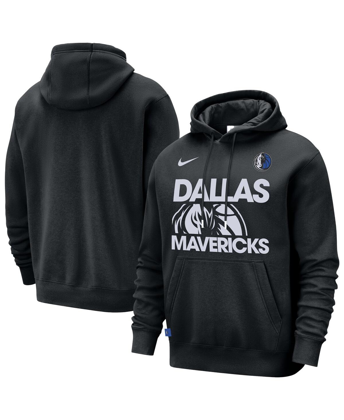 Nike Men's Black Dallas Mavericks Courtside Club Pullover Hoodie - Black