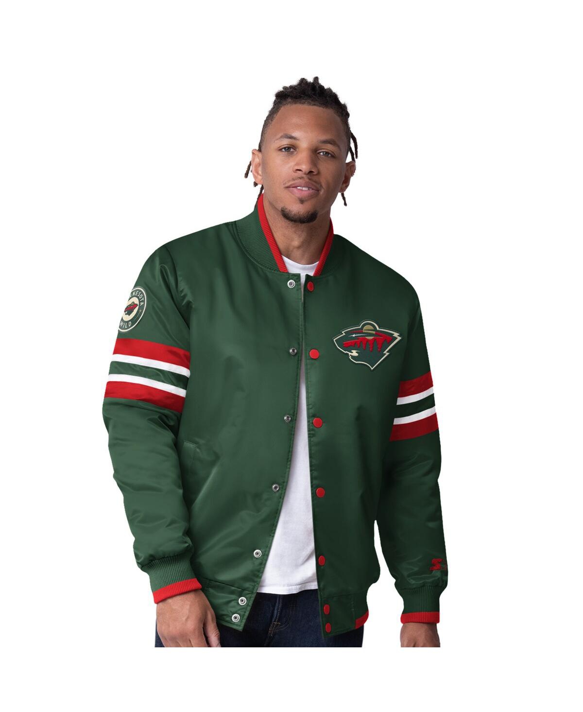 Men's Green Minnesota Wild Scout I Full-Snap Varsity Jacket - Green