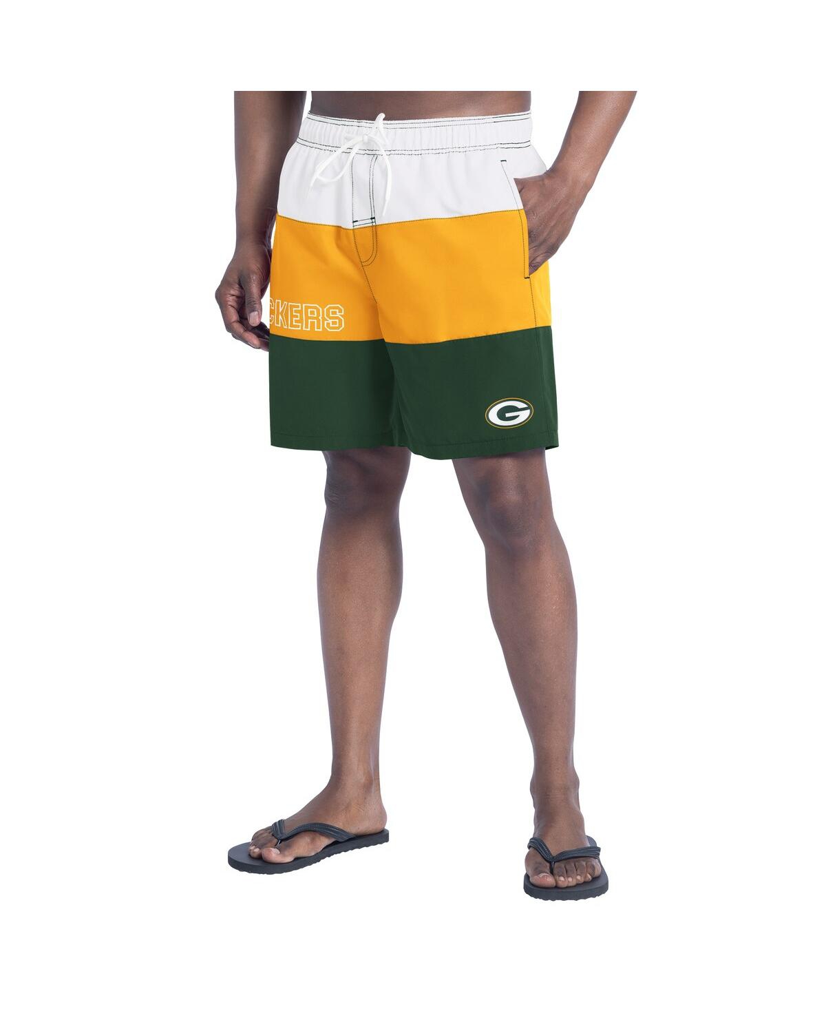 Men's Green/Gold Green Bay Packers Sunrise Volley Swim Shorts - Green, Gold