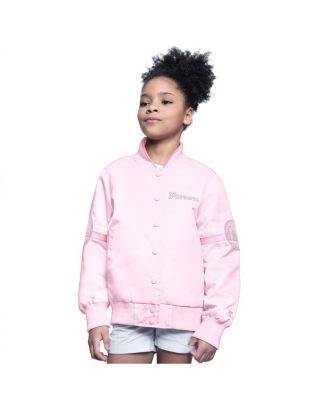 Starter - Big Boys and Girls&nbsp; Light Pink Golden State Warriors Arena Full-Snap Varsity Jacket