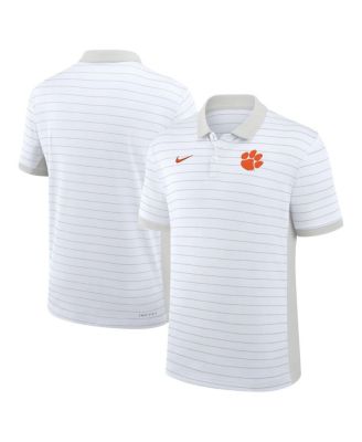 Nike - Men's White Clemson Tigers 2025 Early Season Coaches Sideline Victory Stripe Performance Polo