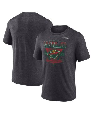 Fanatics - Men's Heather Charcoal Minnesota Wild 2025 Stanley Cup Playoffs Crossbar Tri-Blend T-Shirt