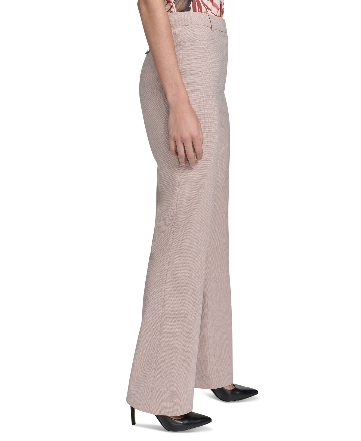 Calvin Klein Petite High Rise Modern Fit Pants In Neutral