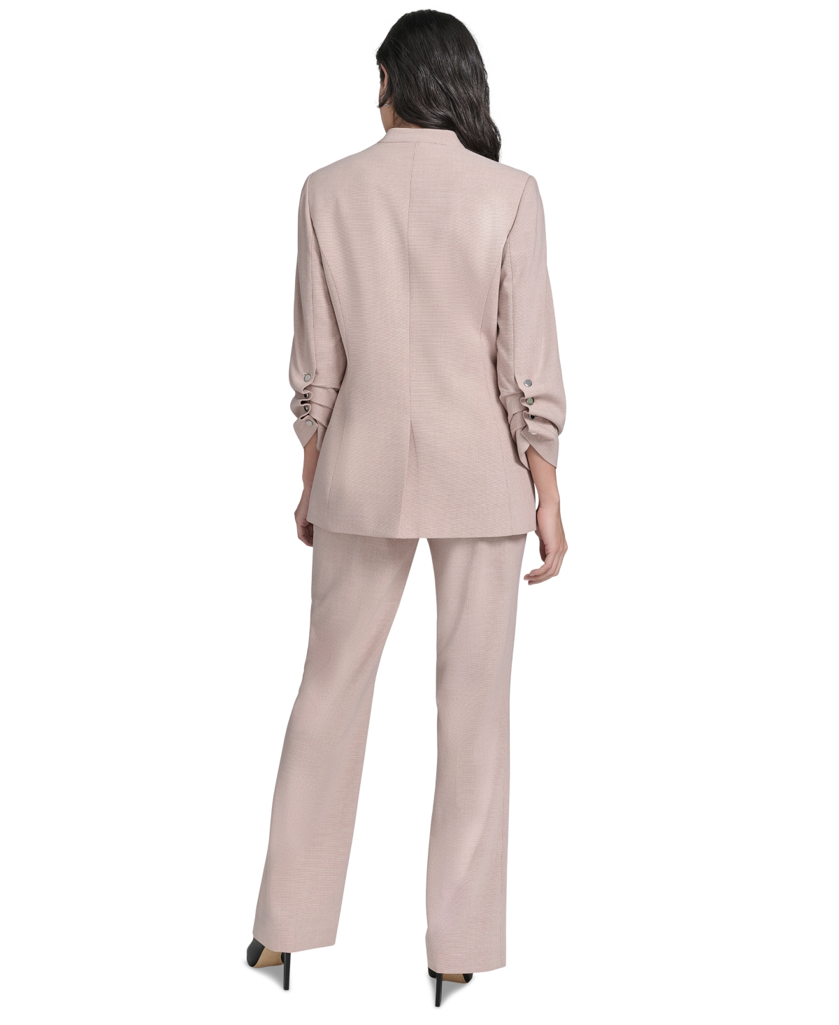 Calvin Klein Women's Textured 3/4-sleeve One-button Jacket