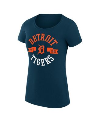 Women's Navy Detroit Tigers City Graphic Fitted T-Shirt