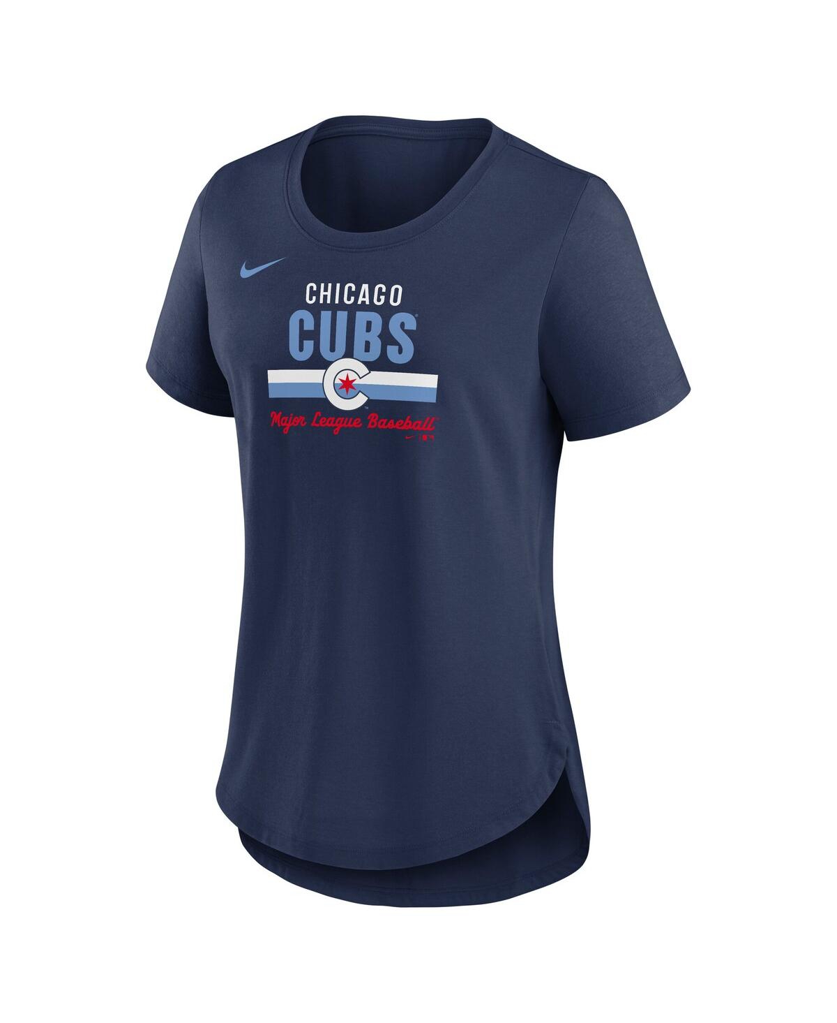 Nike Women's Navy Chicago Cubs City Connect Lockup Tri-blend T-shirt In Blue
