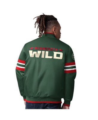 Men's Green Minnesota Wild Scout I Full-Snap Varsity Jacket