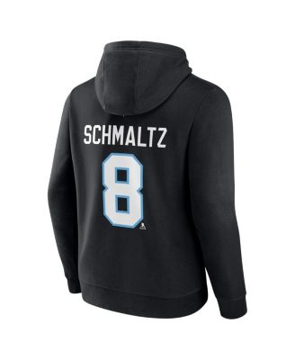 Men's Nick Schmaltz Black NHL Utah Authentic Stack Name Number Tri-Blend Pullover Hoodie