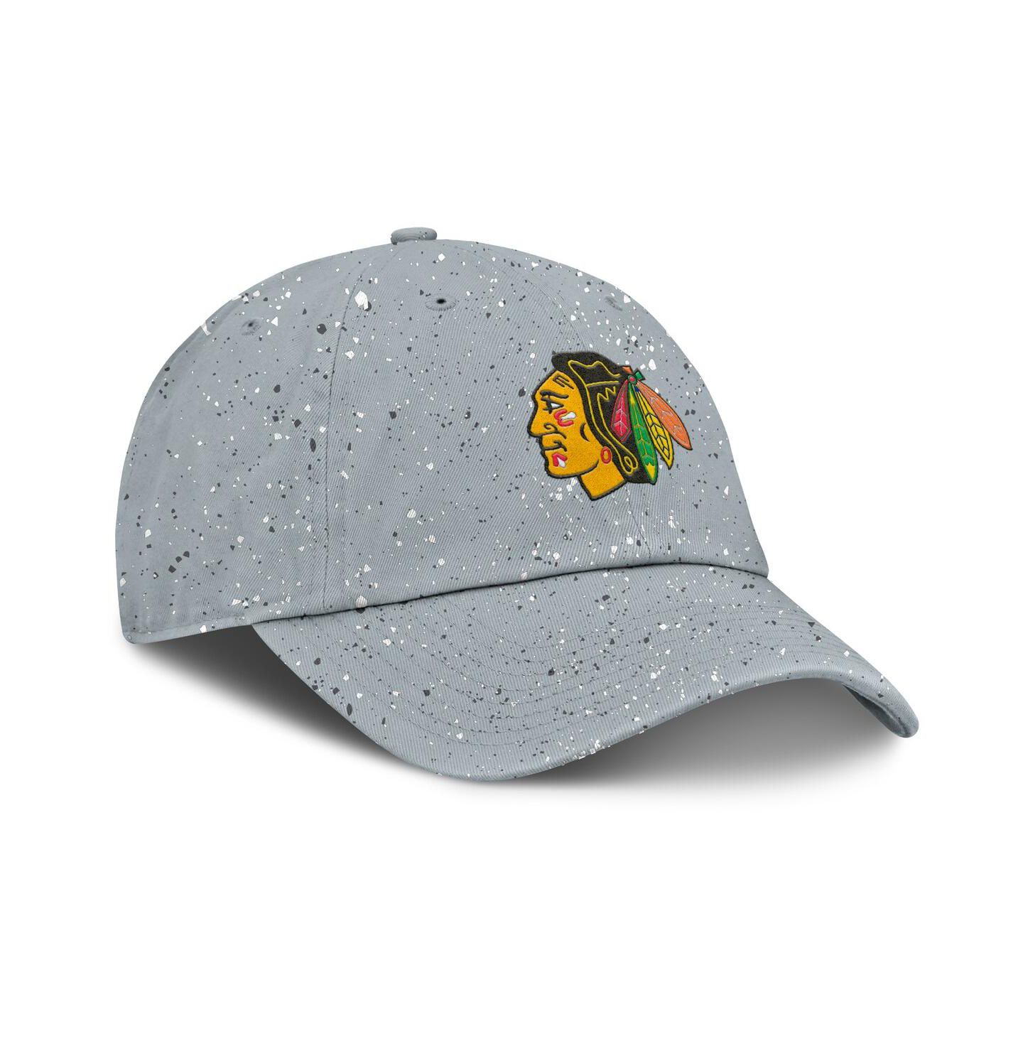 Женская кепка Fanatics Gray Chicago Blackhawks Heritage Snow Day Speckle Adjustable Hat — фото 3