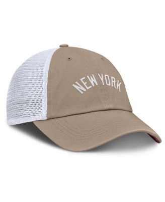 Men's and Women's Khaki/White New York Yankees Club Trucker Adjustable Hat