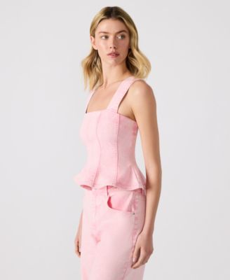 Women's Denim Peplum Top