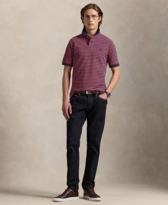 Men's Classic-Fit Striped Mesh Polo Shirt