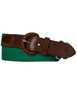 Polo Ralph Lauren - Men's Webbed Cotton & Leather Belt