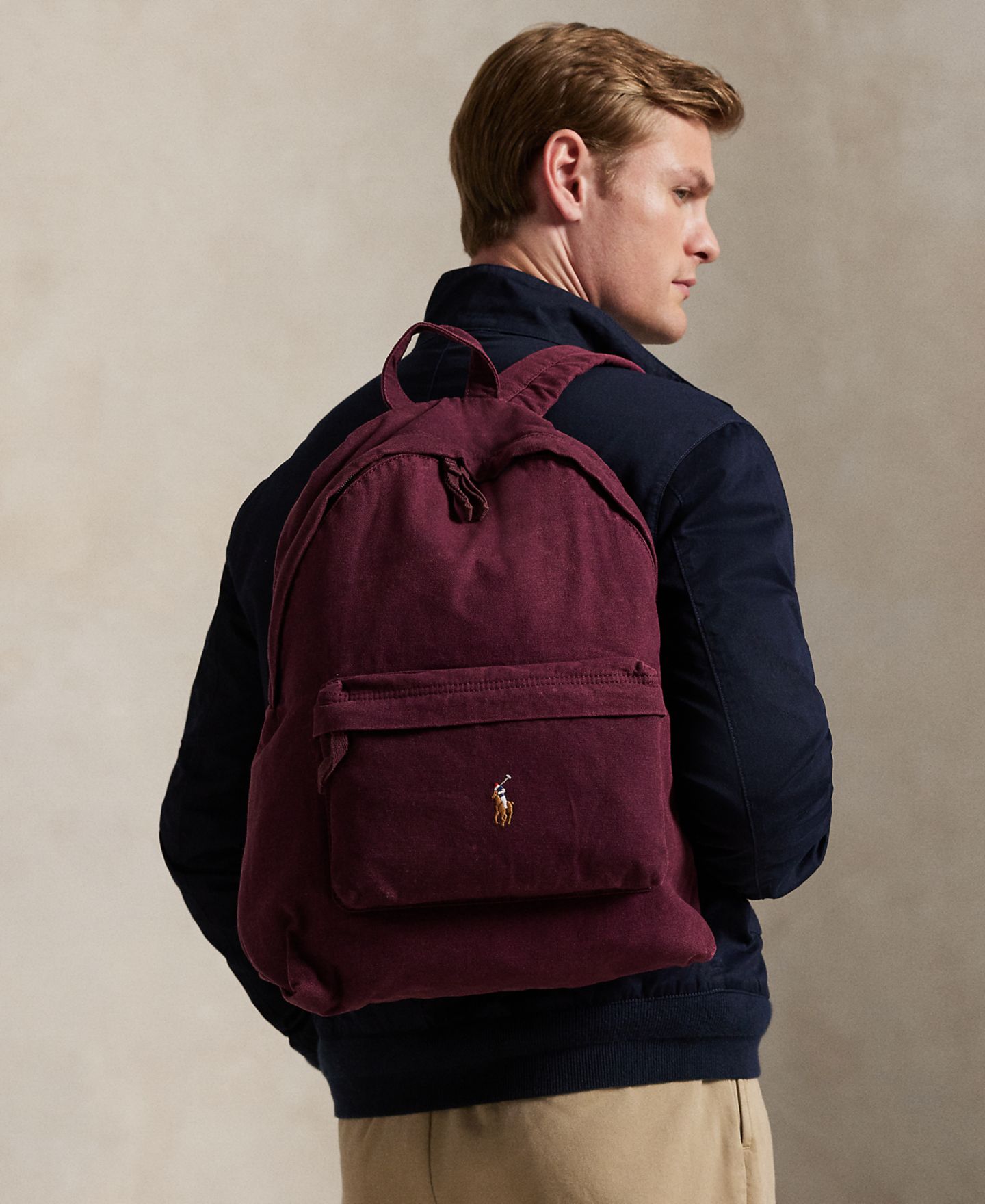 Рюкзак Polo Ralph Lauren Canvas, цвет: Винный — фото 4