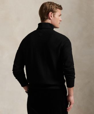 Men's Waffle-Knit Fleece Turtleneck