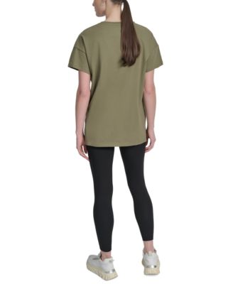 Women's Rhinestone-Logo Drop-Shoulder T-Shirt