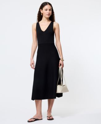 Women's V-Neck Fit & Flare Midi Dress 