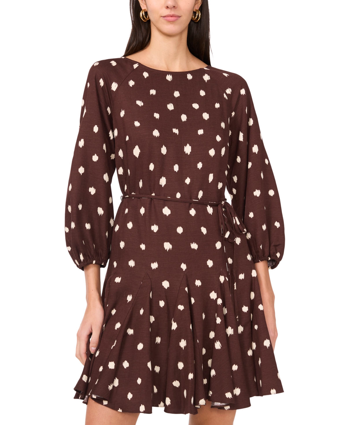1.state Women's 3/4-sleeve Dot Mini Dress