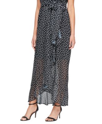 Women's Printed Chiffon Ruffled Sleeveless Dress