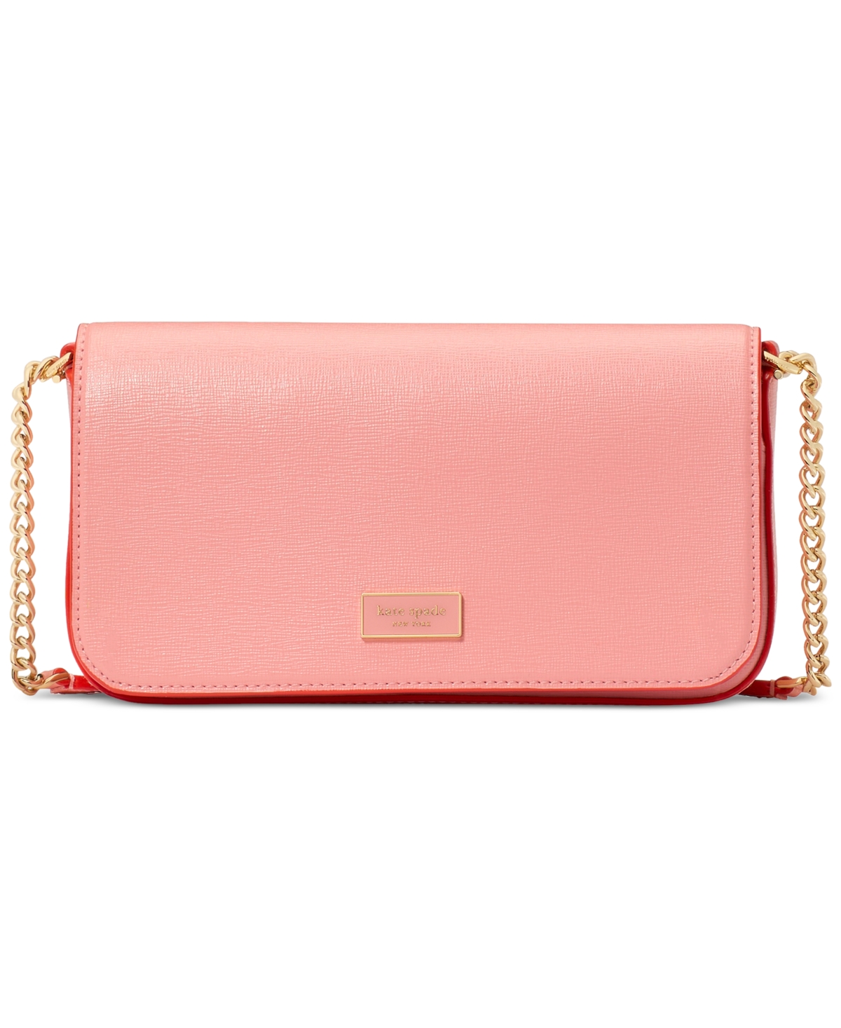 Serena Pop Trim Chain Leather Wallet - Setting Sun