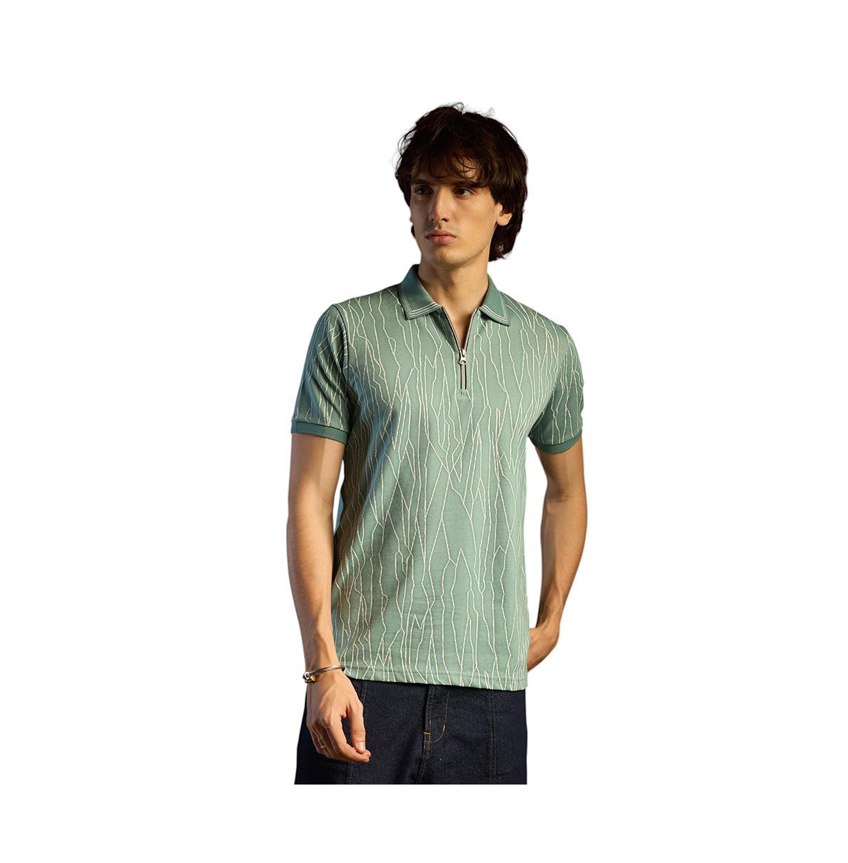 Men's Sea Green Crevice-Lined T-Shirt - Green