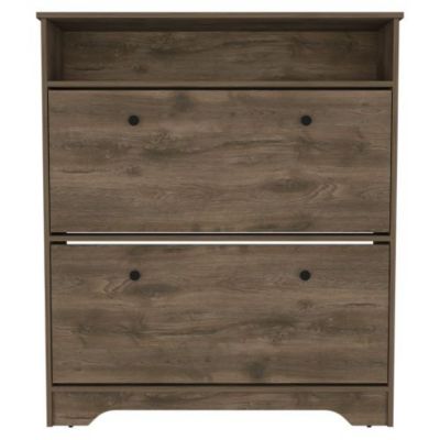 Wayne Shoe Rack 46" H, One Open Storage Shelf, Two Internal Storage Drawers, Two Doors