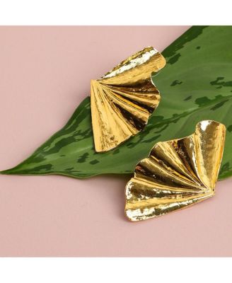 Women's Metallic Ripple Drop Earrings