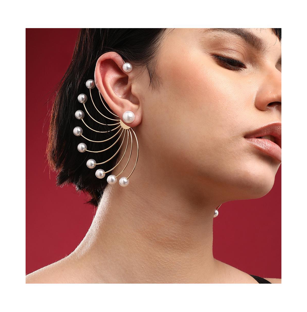 Sohi Gold-plated Swirl Stud Earrings