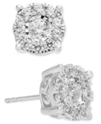 Diamond Halo Stud Earrings (1 ct. t.w.) in 14k Gold, White Gold or Rose Gold