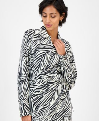 Women's Printed Collared A-Line Dress
