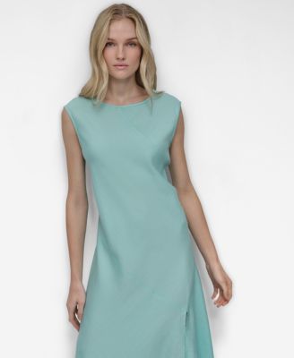 Women's Sleeveless Side-Slit Asymmetric-Hem Dress