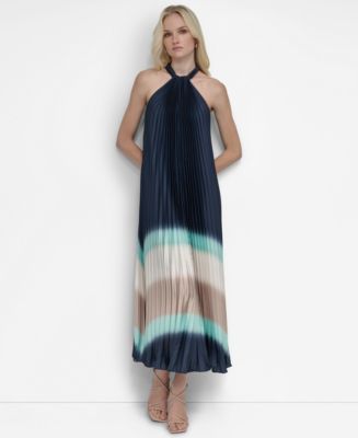 新作セール DKNY ワンピース Ombre Midi Dress DKNY Women's Halter Sunray-Pleated Ombré Dress - Macy's