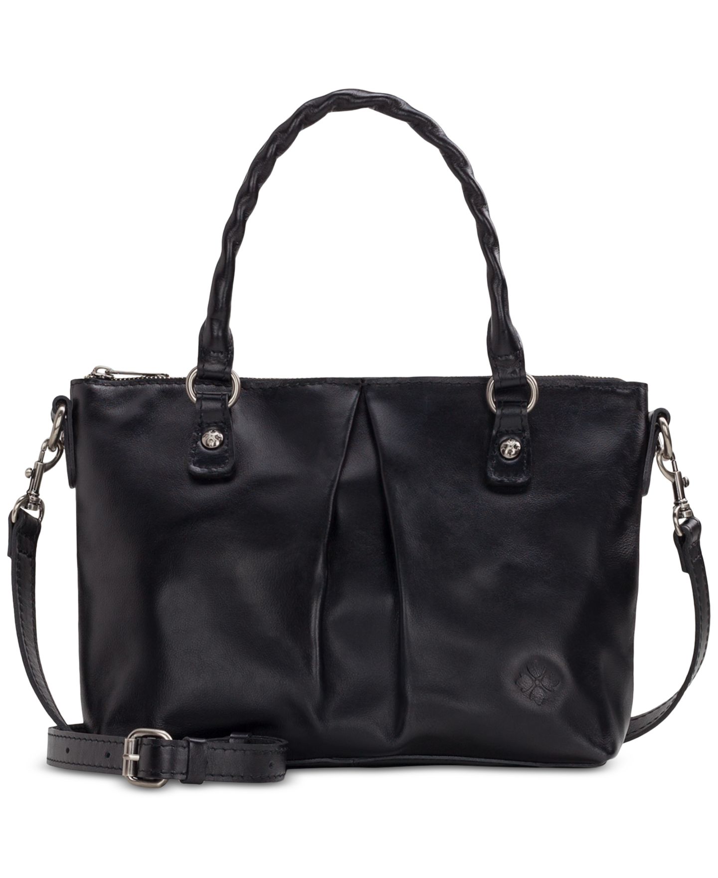 Женская сумка Patricia Nash Zora Medium Leather Top Handle Crossbody, цвет: Чёрный — фото 1