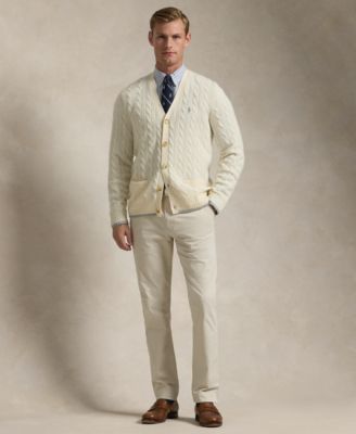 Men's Cable-Knit Wool-Cashmere Cardigan Sweater