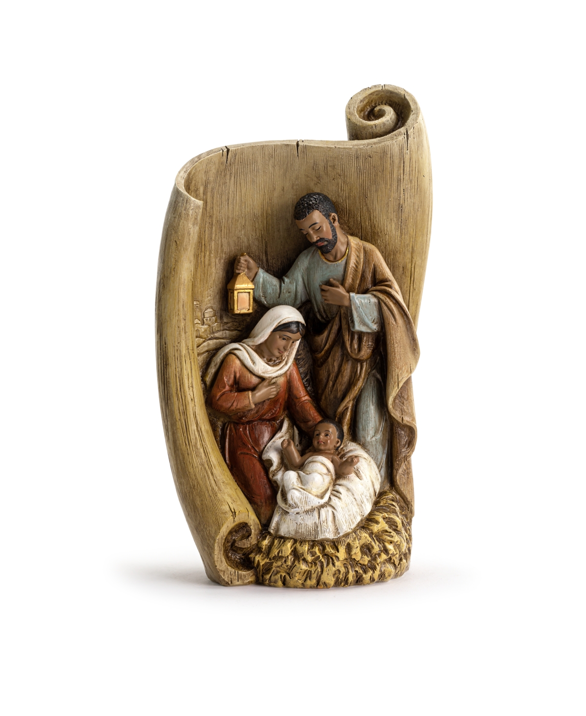 Napco 9.75" African American Holy Family With Scroll In White