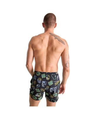 Men's 5.5" Black Green Bay Packers The Neon Lined Classic Swim Trunks