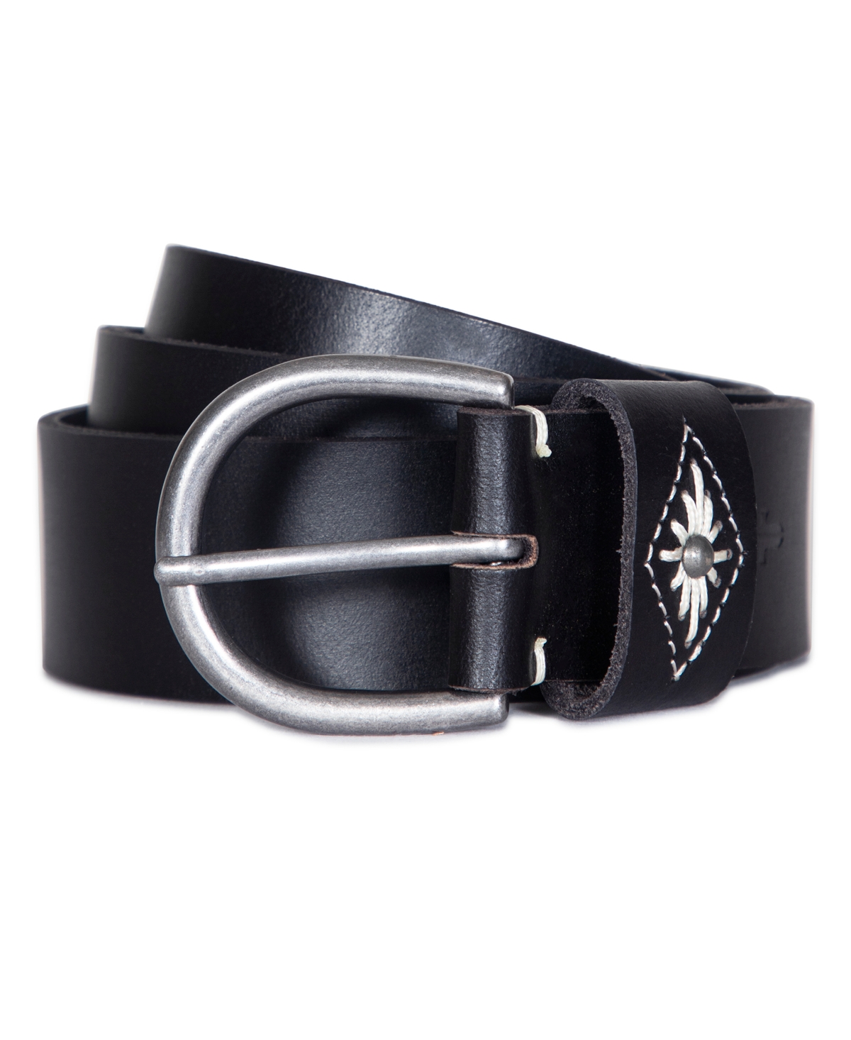 Women's Embroidery On Loop Belt - Tan
