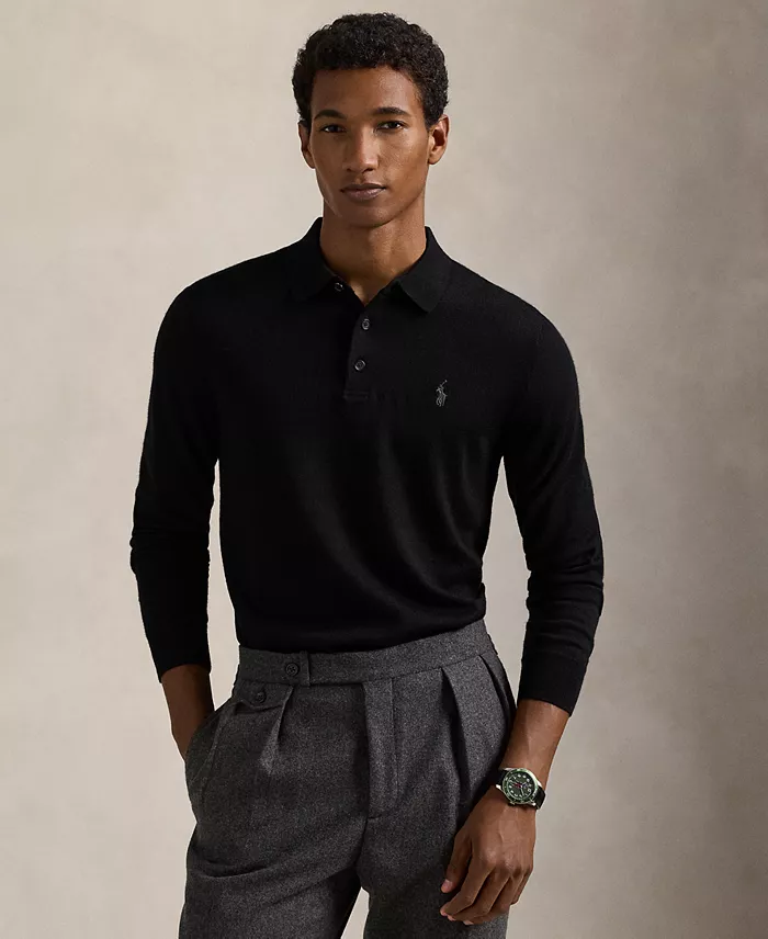 Men's Wool Polo-Collar Sweater